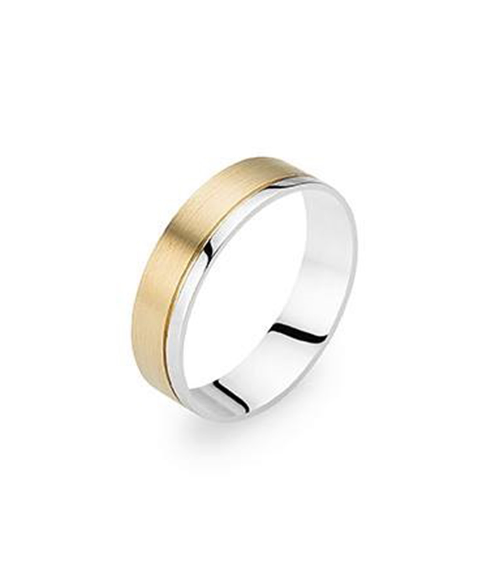 Aliança anilha amendoada com friso