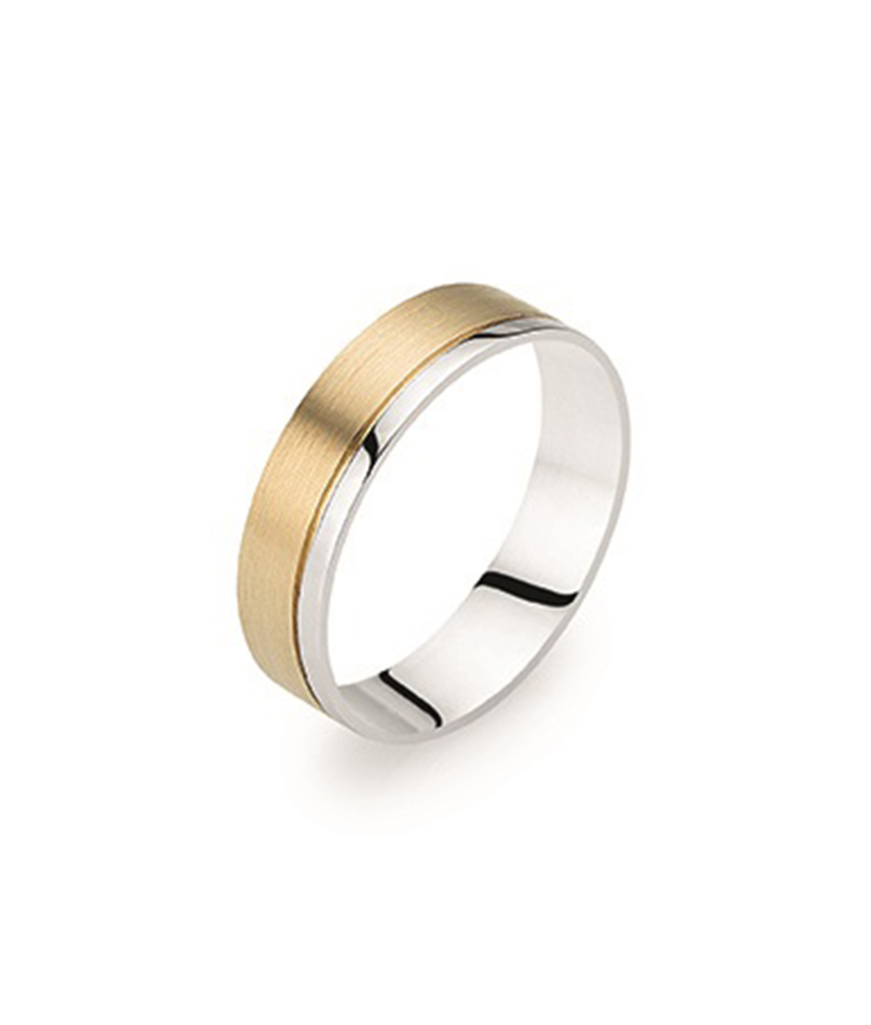 Aliança anilha amendoada com friso