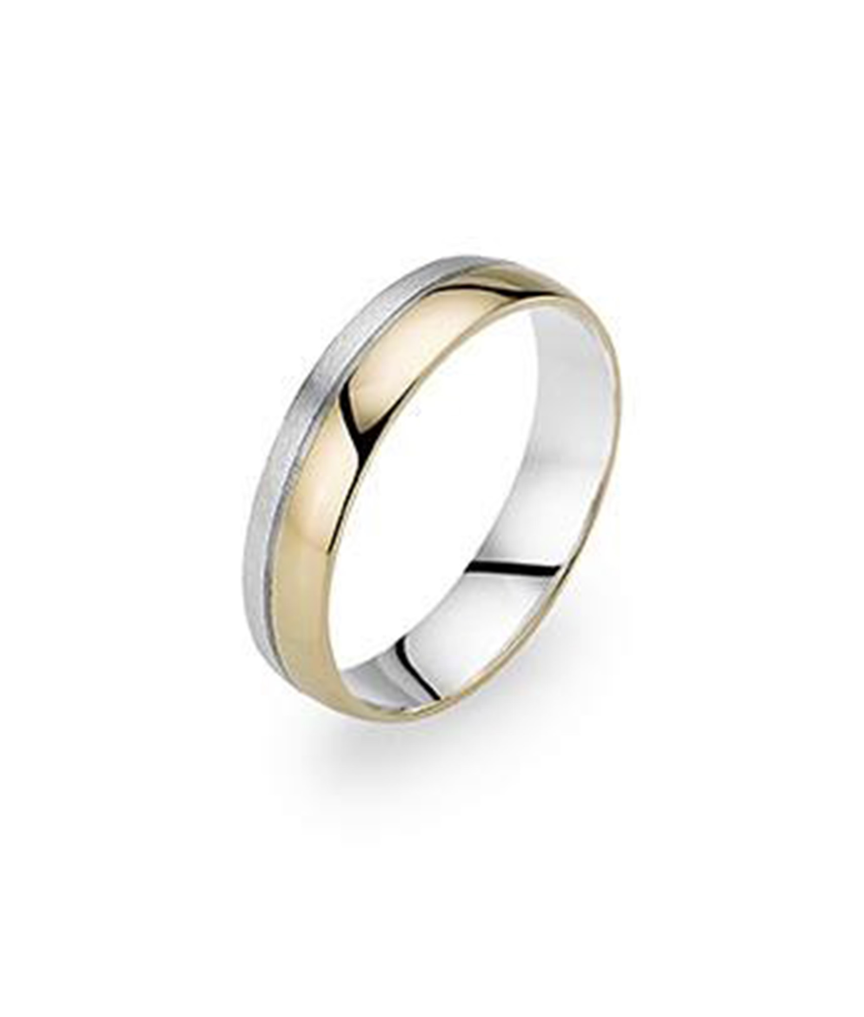 Aliança meia cana amendoada com friso