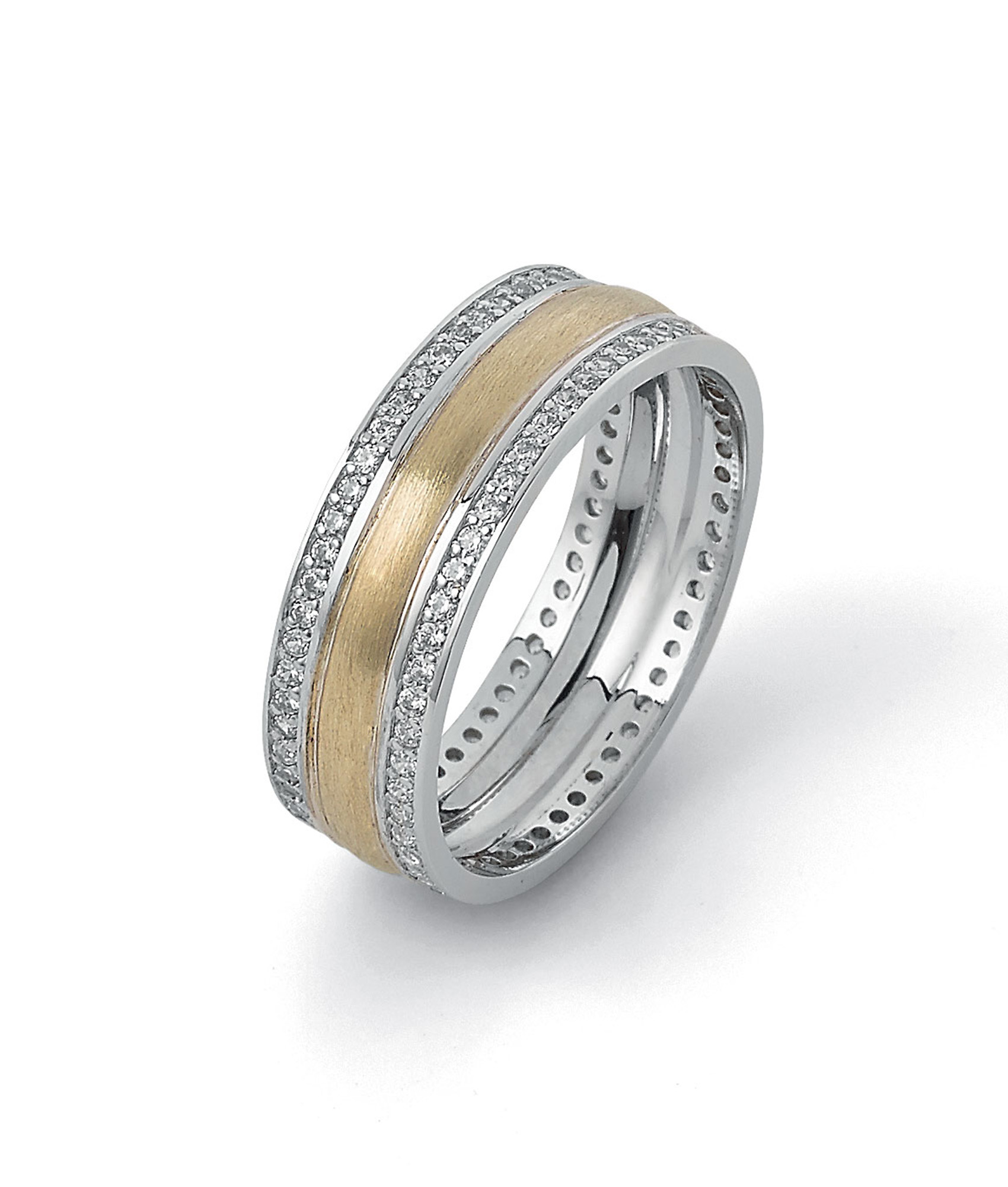 Aliança anilha com zircões